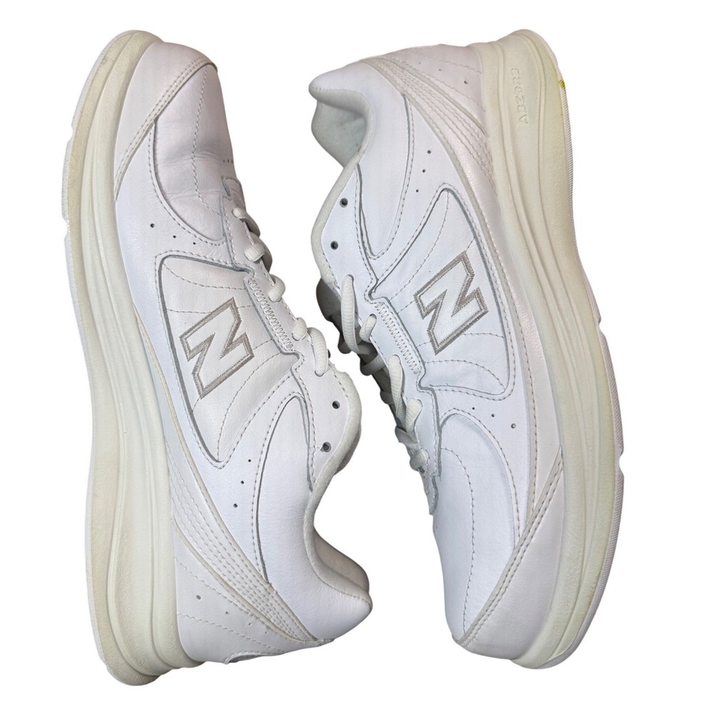 New Balance 577 White Leather Walking Shoes Mens 12 WW577WT Abzorb USA Made